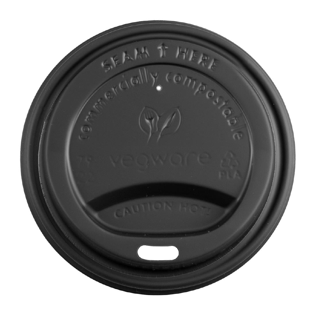 JB823 Vegware 79-Series CPLA Hot Cup Lid Black (Pk1000)