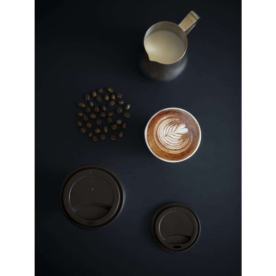 JB824 Vegware 89-Series CPLA Hot Cup Lid Black (Pk1000)