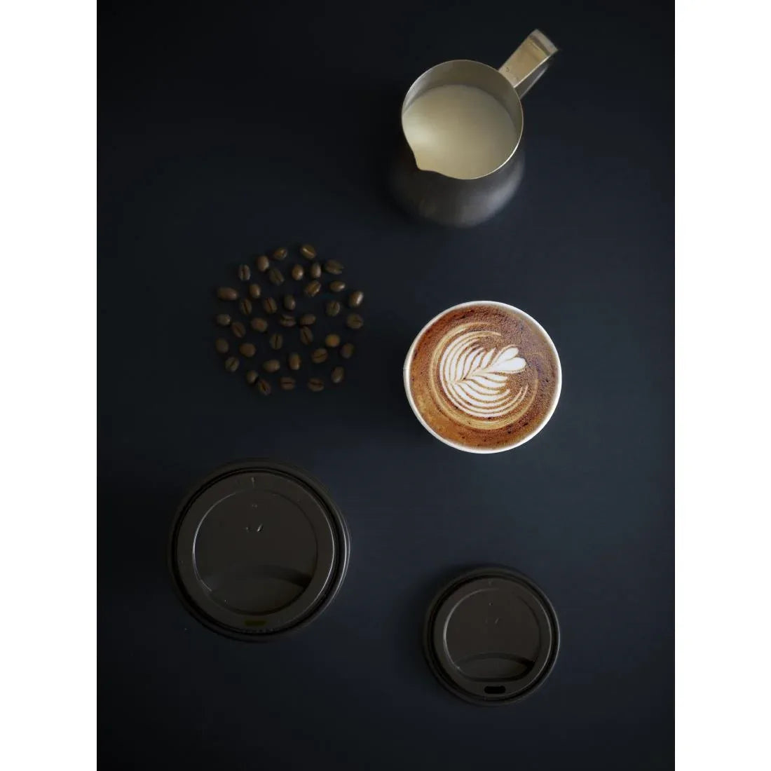 JB824 Vegware 89-Series CPLA Hot Cup Lid Black (Pk1000)