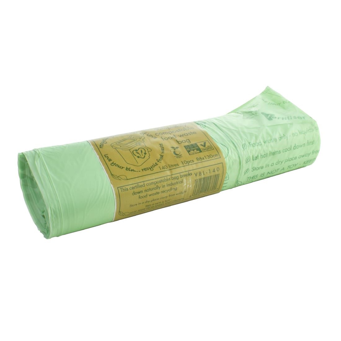 JB829 Vegware Compostable Bin Bag - 140L (Roll 10)
