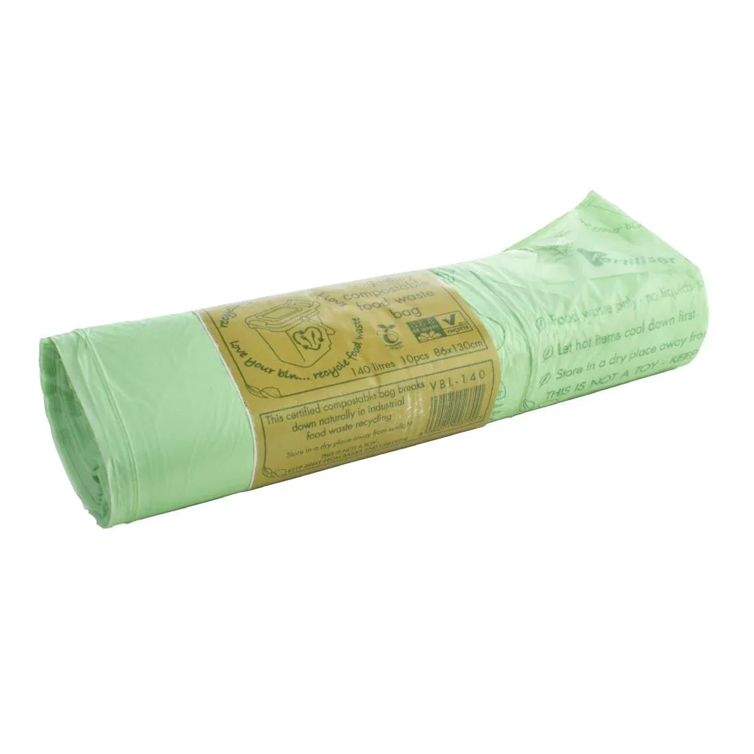 JB829 Vegware Compostable Bin Bag - 140L (Roll 10)