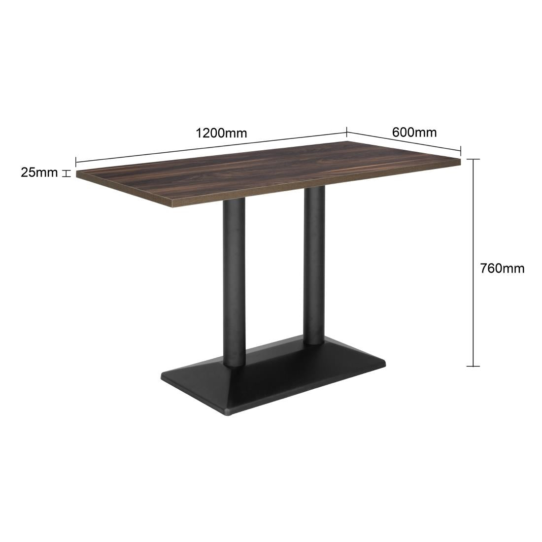 JB843 Bolero EDLP Complete Table Dark Wood 1200x600mm