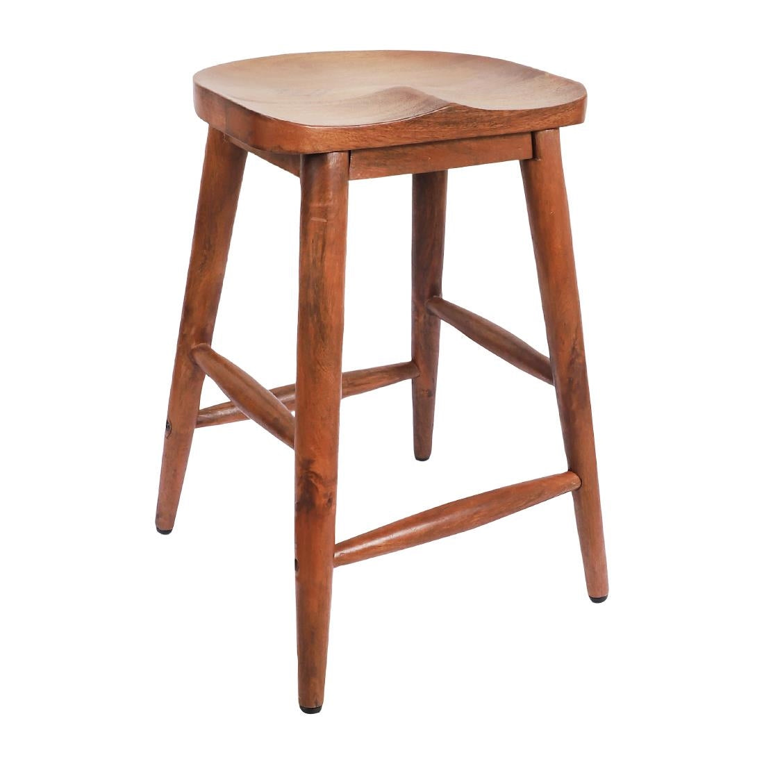 Bolero Halsbury Curved Mango Wood Stools (2 Pack)