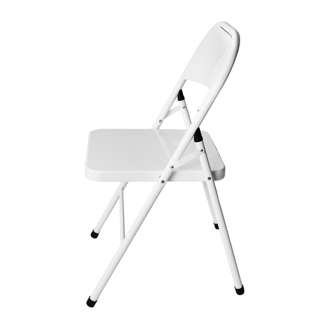 Bolero Folding Metal Chairs White (4 Pack)