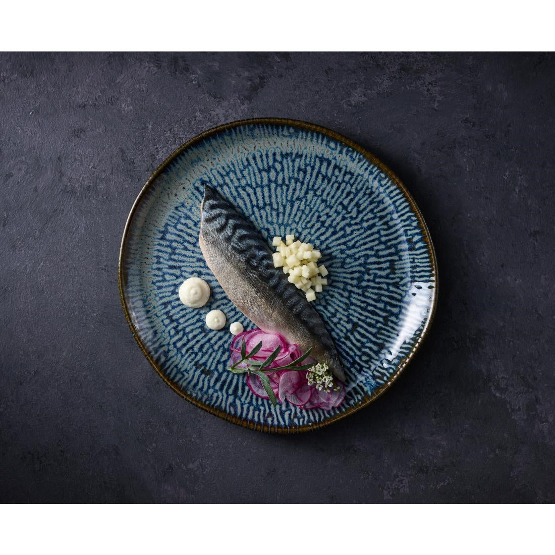 JC666 Cascade Sapphire Blue Natural Plate - 260mm (Pack 6) (Direct)