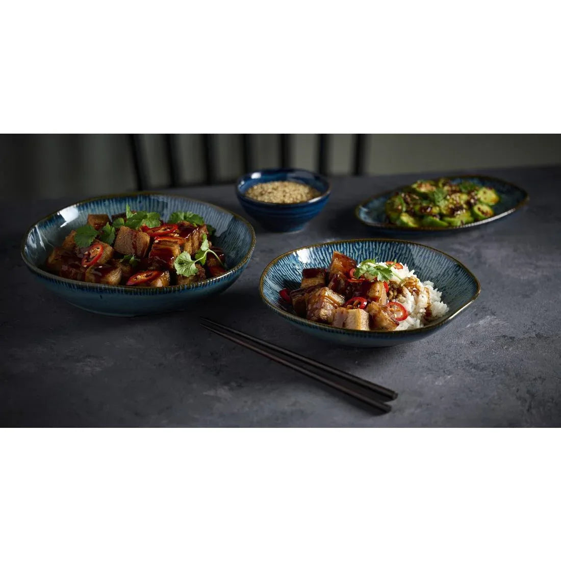 JC667 Cascade Sapphire Blue Natural Deep Bowl - 215mm (Pack 6) (Direct)