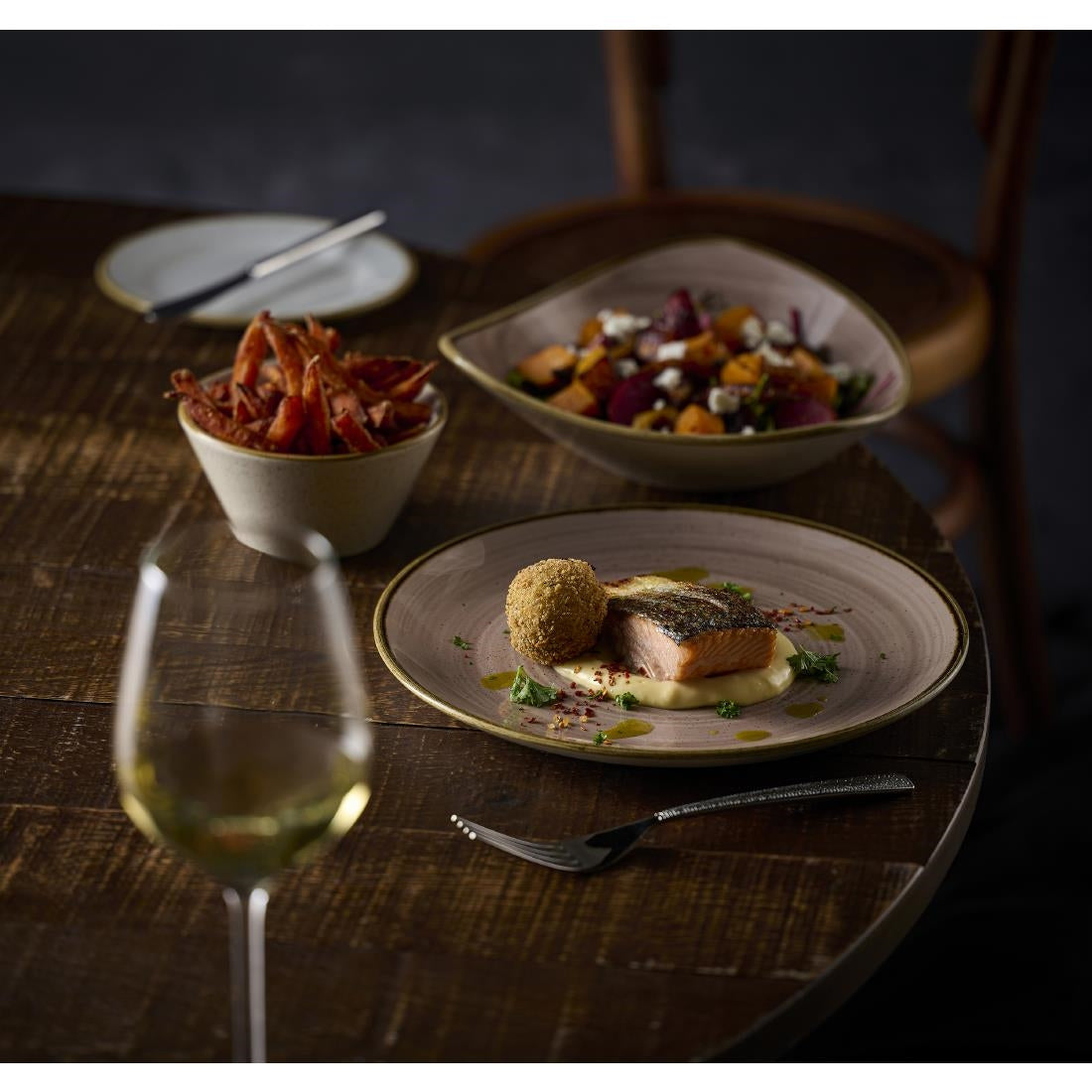 JC749 Stonecast Truffle Oblong Chefs Oblong Plate - 352x187mm(Pack 6) (Direct)