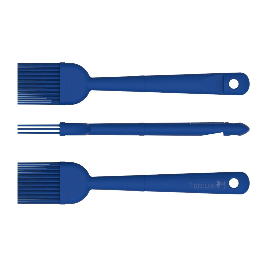 JC767 Deglon Stop Glisse Half Maryse Blue Heat Resistant Spatula - 9 3/5"