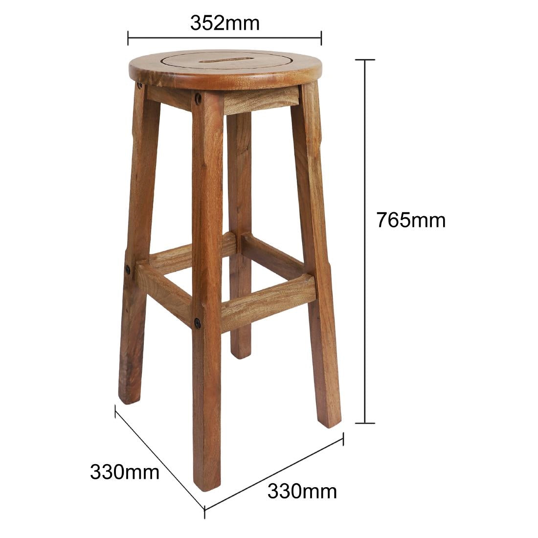 Bolero Harrington Classic Wooden Bar Stools (2 Pack)