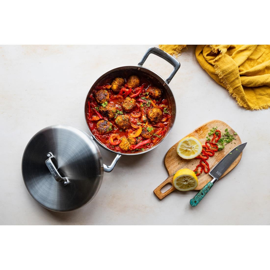 JC879 Samuel Groves Urban St/St Triply Chefs Pan with Domed Lid - 30cm (Direct)