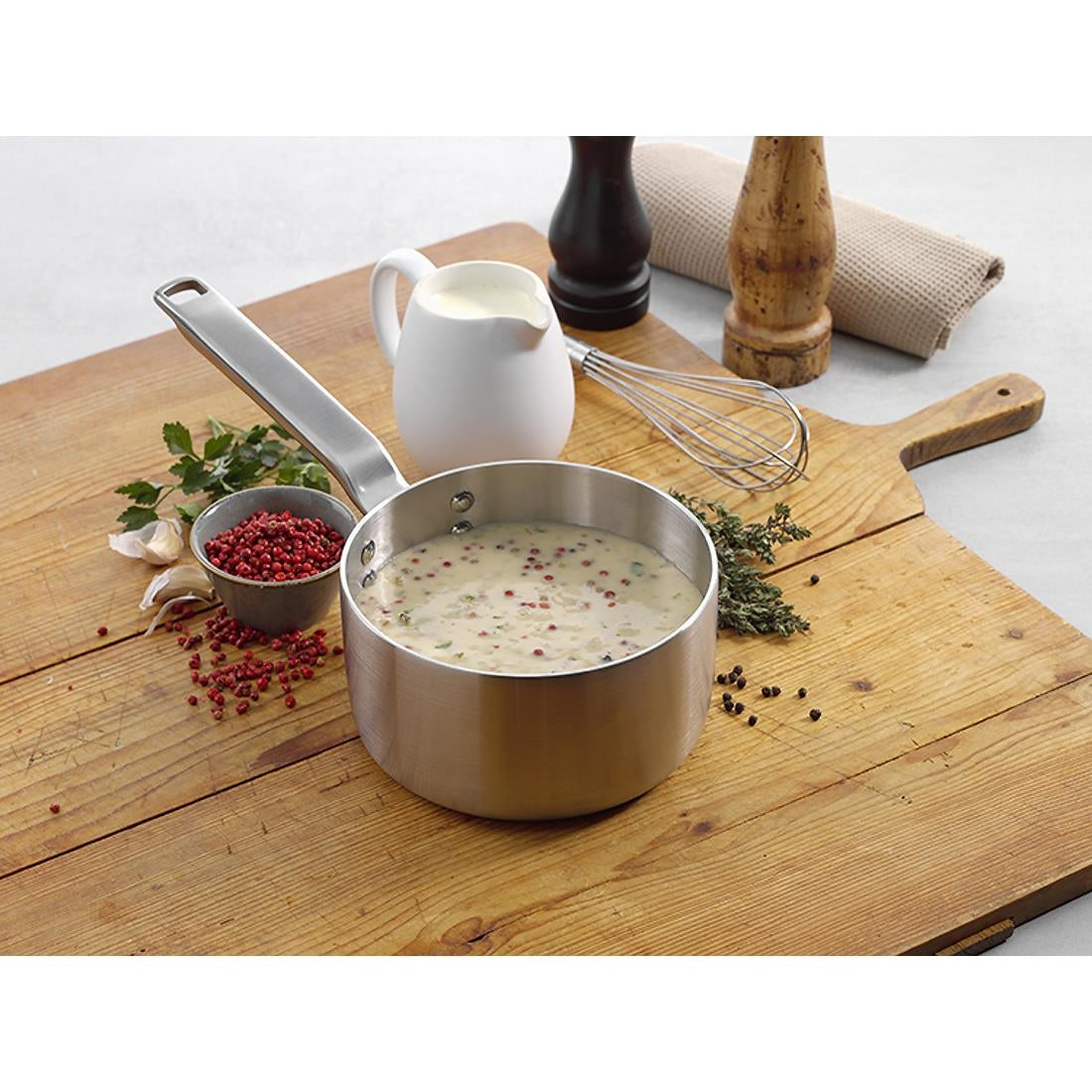 Samuel Groves Stainless Steel Saucepan and Glass Lid 18cm