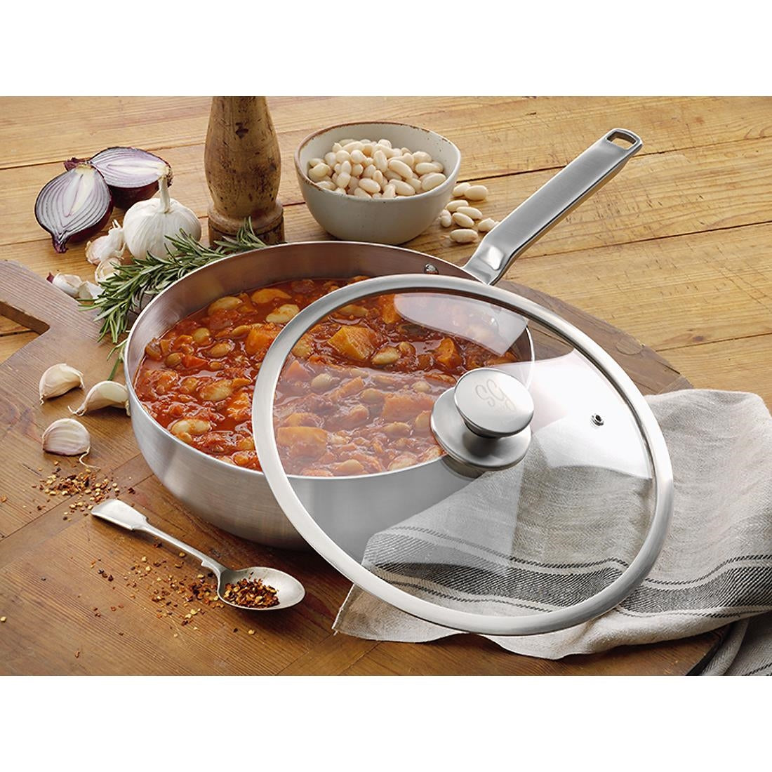 JC882 Samuel Groves Celsius Stainless Steel Chefs Pan - 26cm (Direct)