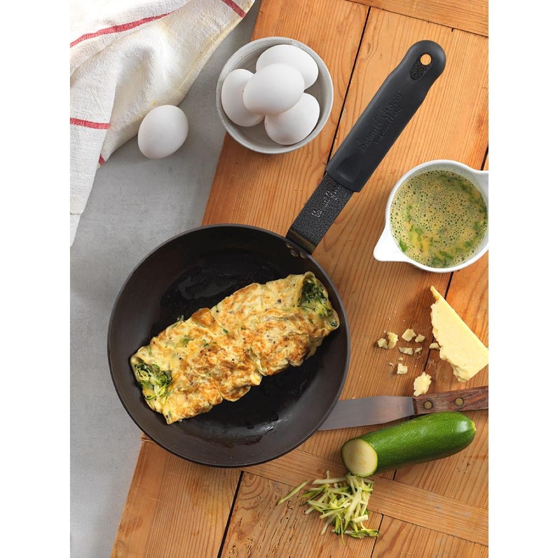 Samuel Groves Professional Seasoned Carbon Steel Omelette Pan 28cm