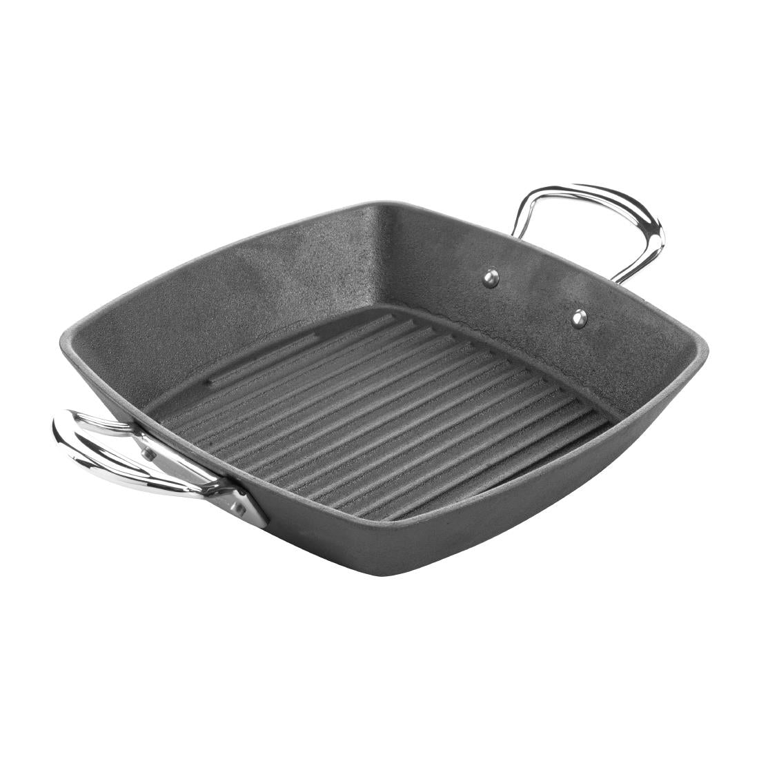 JC896 Samuel Groves Cast Iron Double Handle Square Grill - 26cm (Direct)