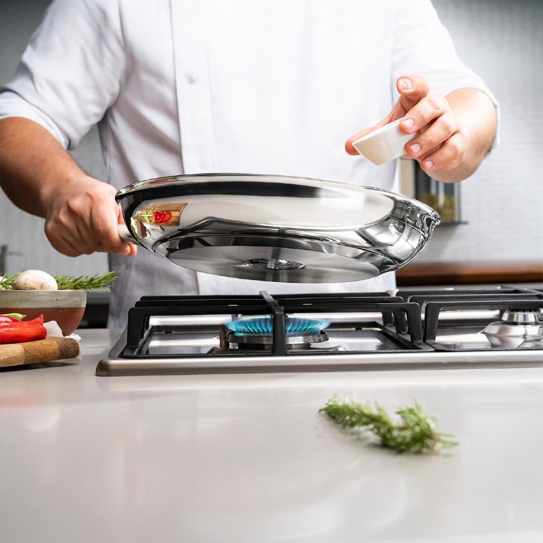 JC945 Tramontina Stainless Steel Triple Base Frying Pan - 300mm