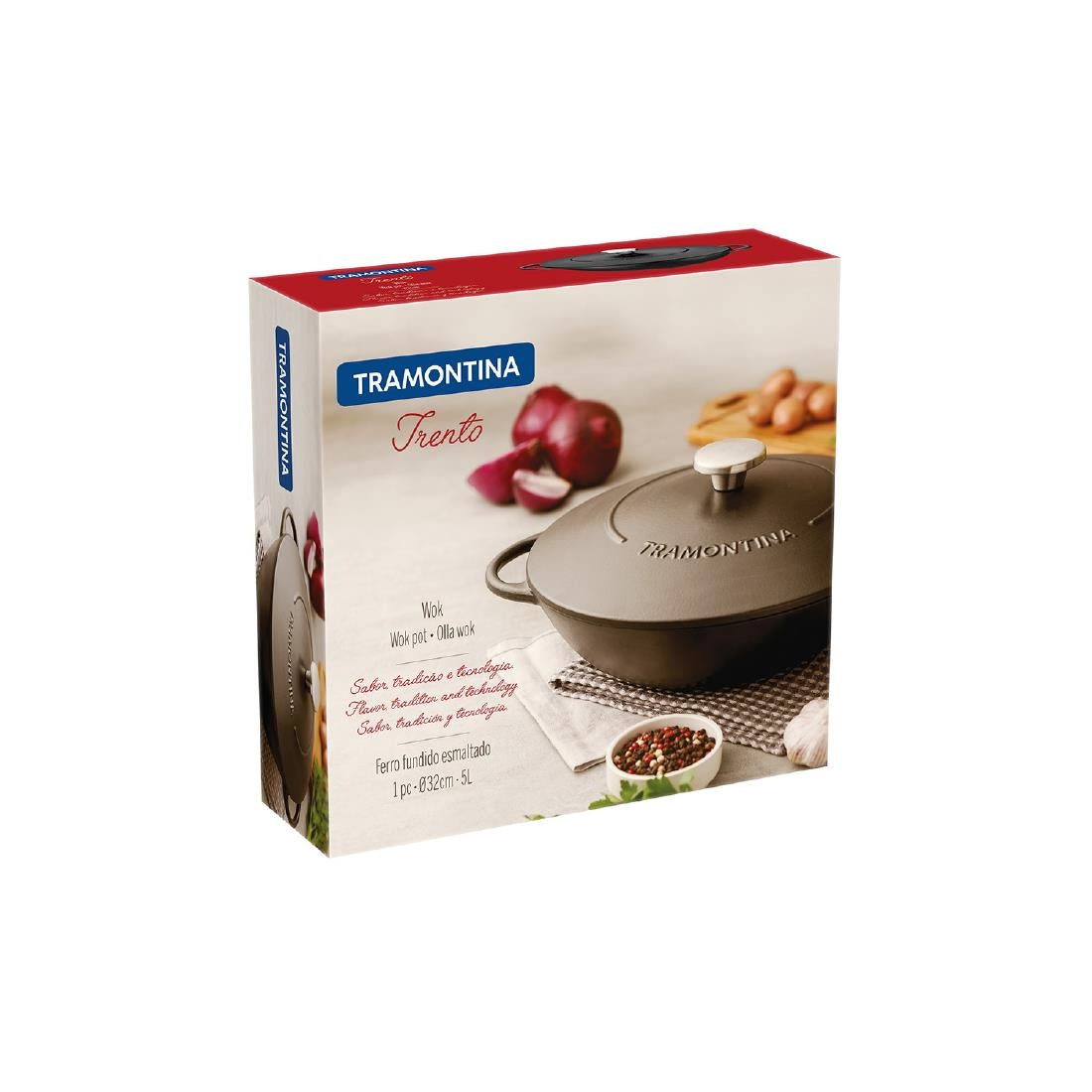 JC949 Tramontina Enamel Cast Iron Wok - 320mm