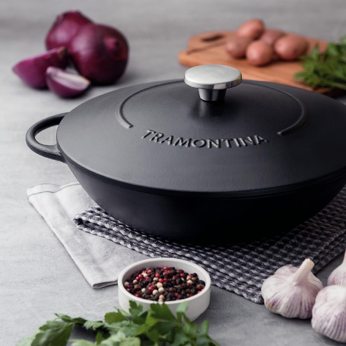 JC949 Tramontina Enamel Cast Iron Wok - 320mm