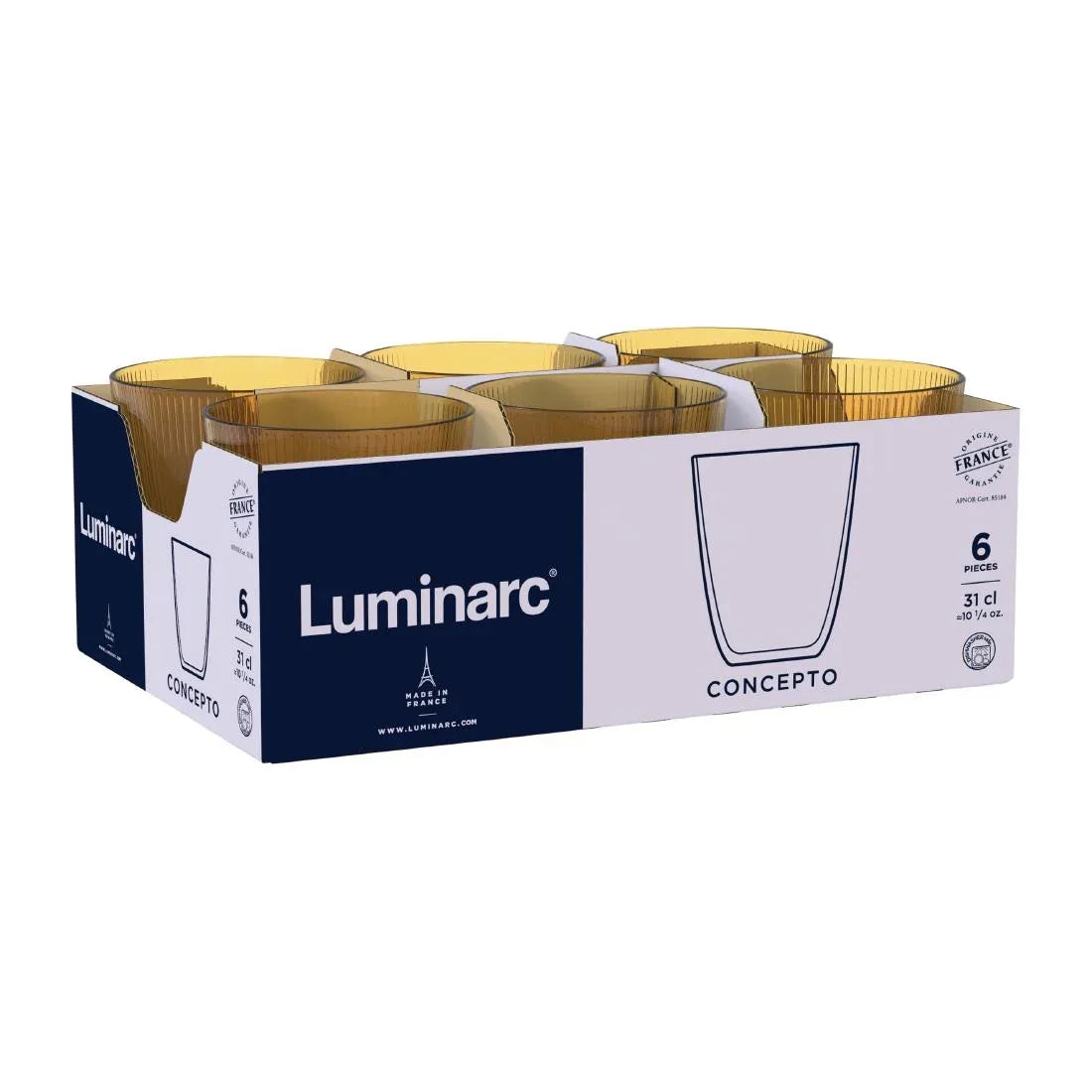 JC972 Concepto Stripy Amber Tumbler - 320ml (Pack 24)