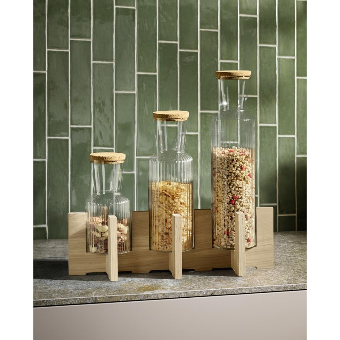 JD123 APS Podest For 3 Glass Carafes - 410x160x120mm