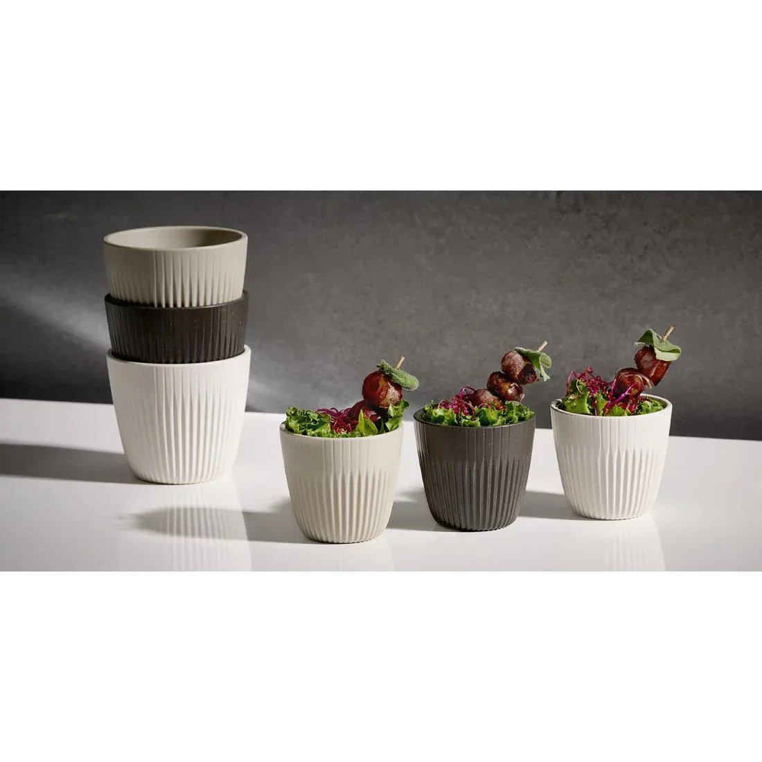 JD158 APS Lineo White Bowl - 70x65mm 90ml (Pack 6)