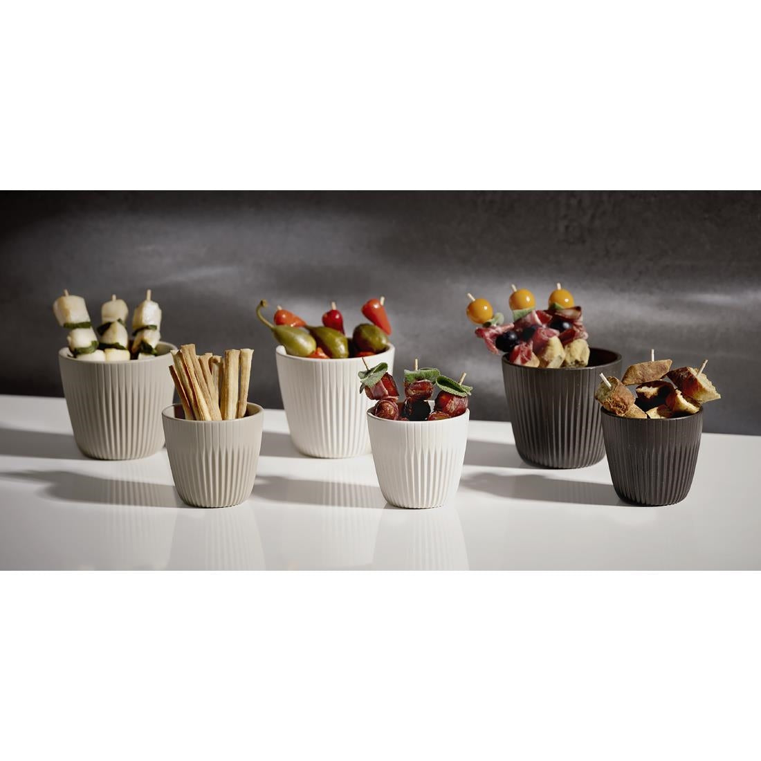 JD158 APS Lineo White Bowl - 70x65mm 90ml (Pack 6)