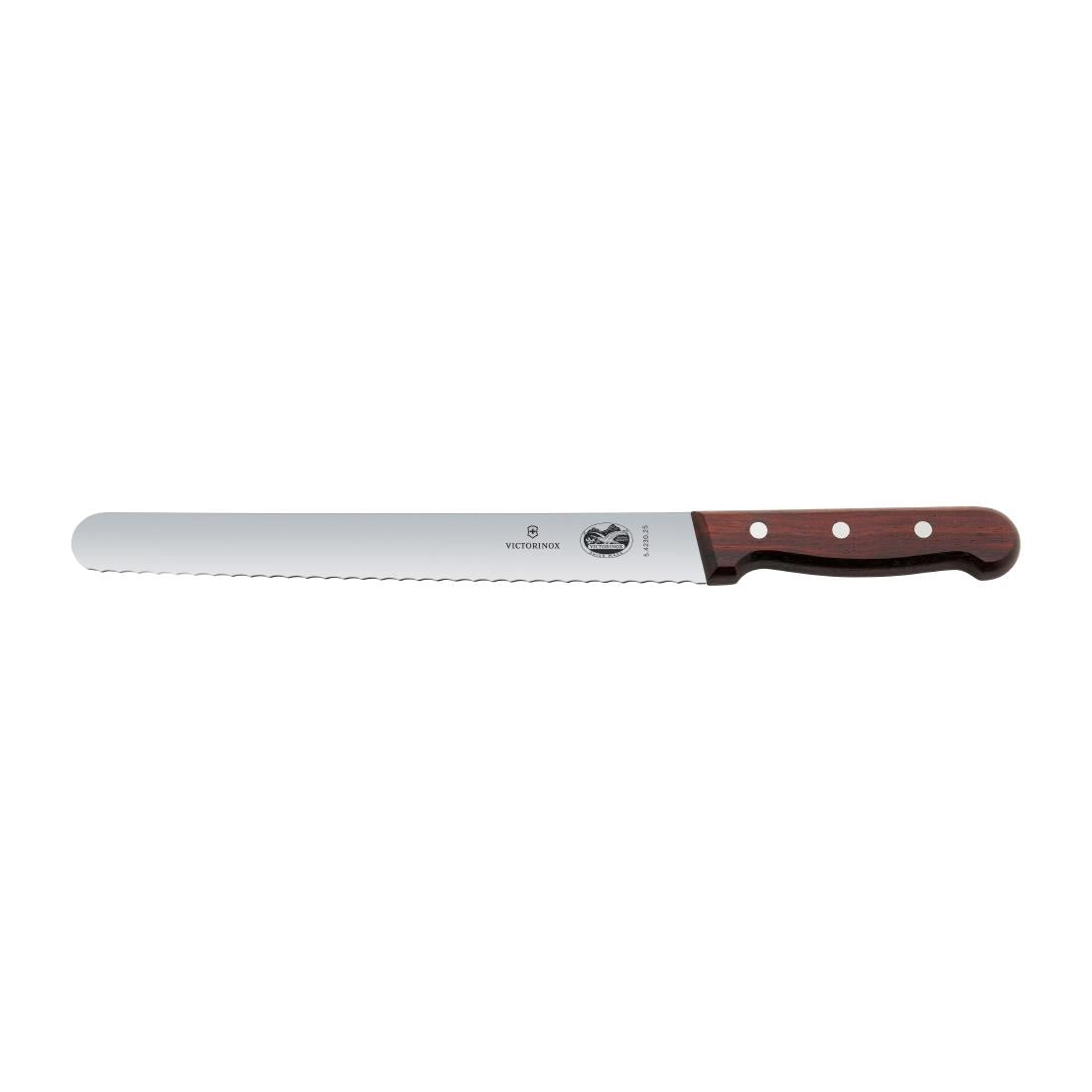 JD209 Victorinox Wavy Slicing Knife Wood - 25cm