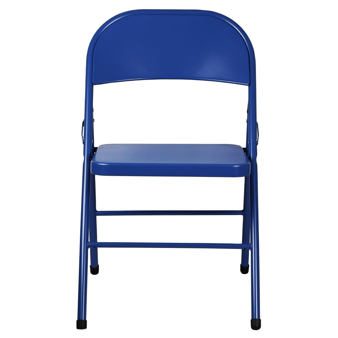 Bolero Metal Folding Chairs Blue (4 Pack)