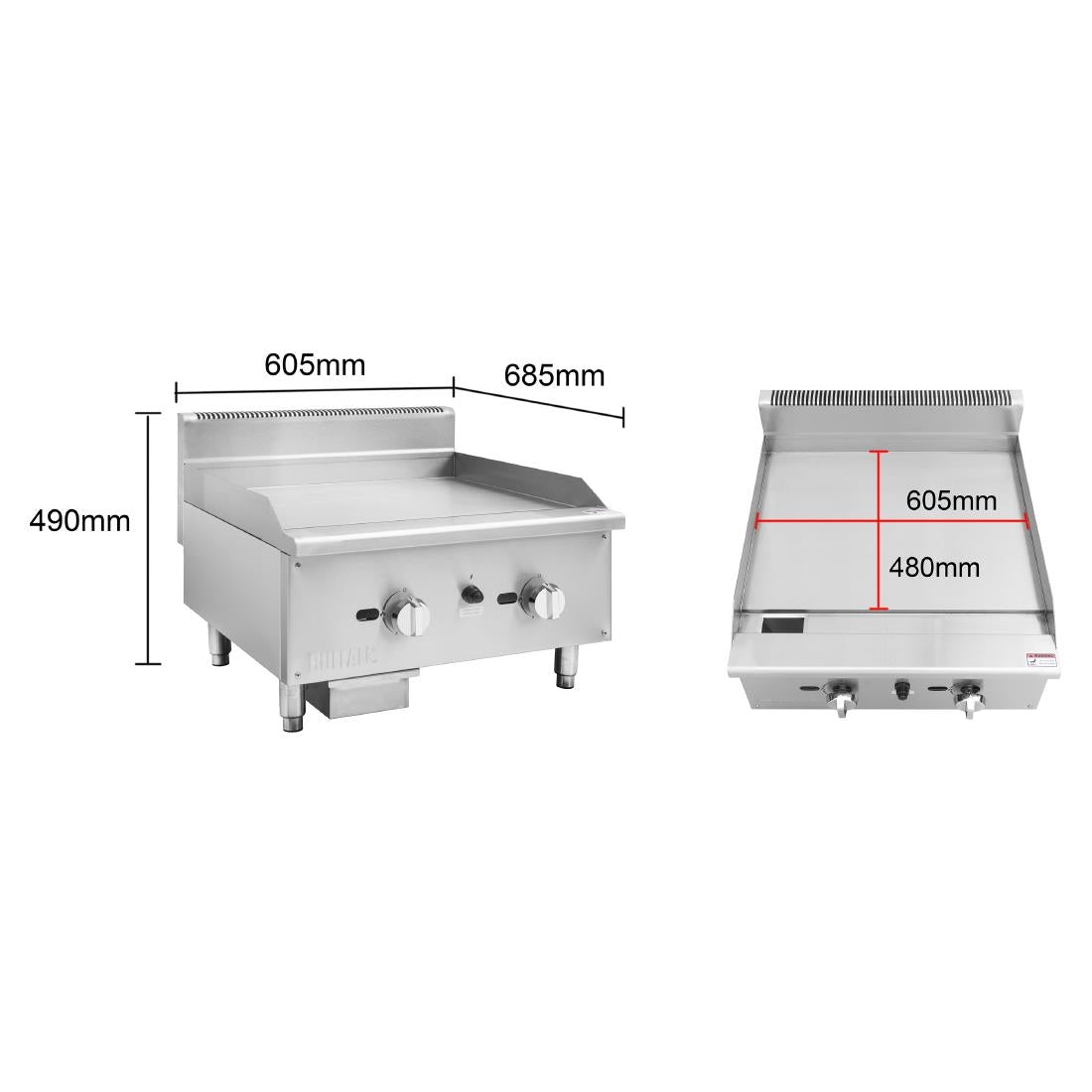 Buffalo Natural Gas Griddle 600mm