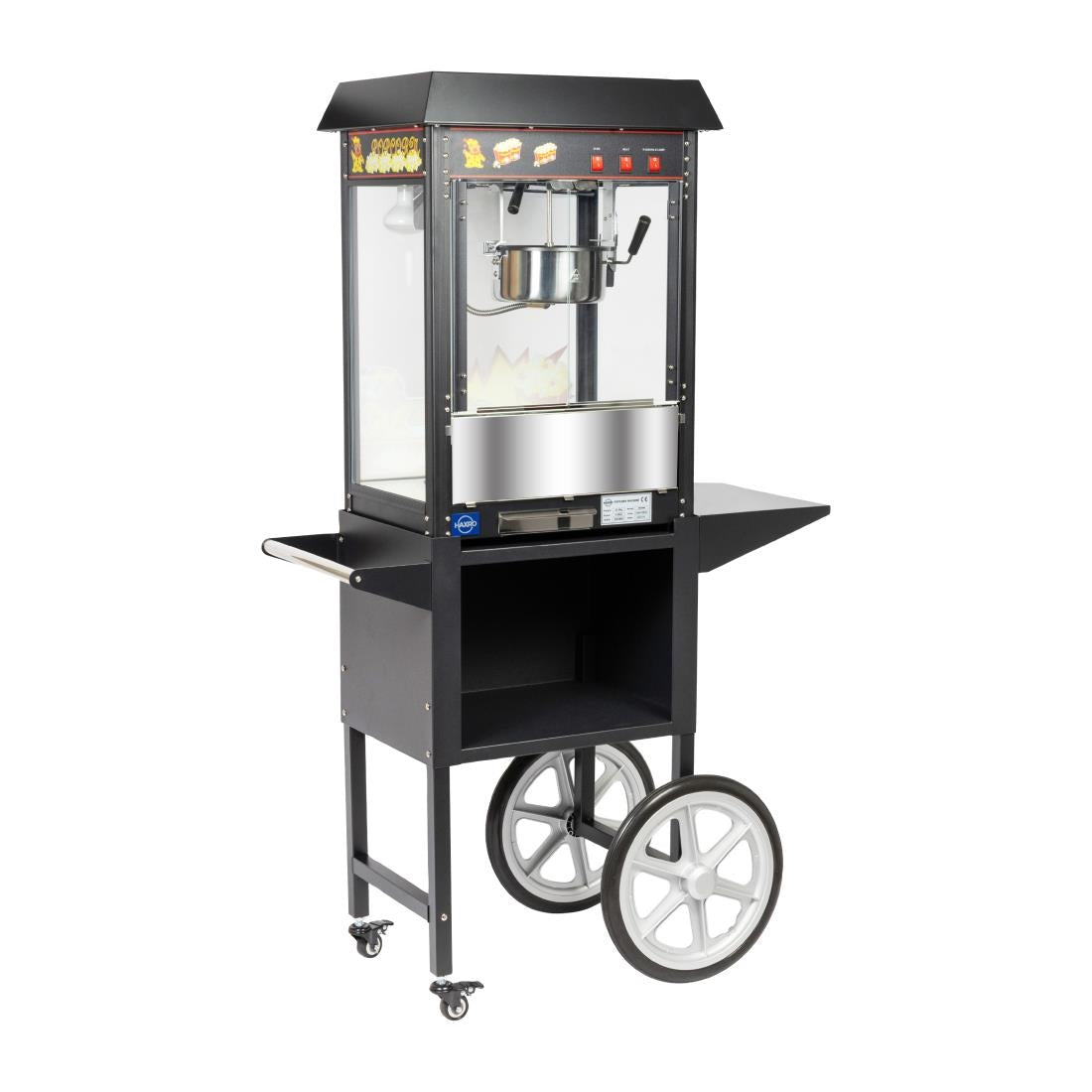 JE456 Haxro Popcorn Machine And Cart Black 8oz (Direct)