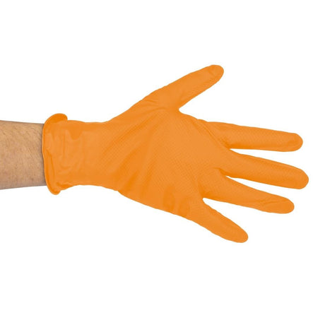 JE602-XL Grippaz HD Nitrile P/Free Disp Gloves -Orange - Size 10/XL (Pack 50) (Direct)