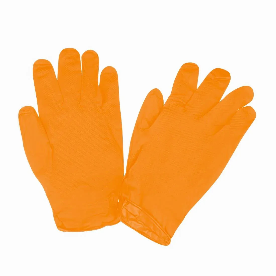 JE602-L Grippaz HD Nitrile P/Free Disp Gloves - Orange - Size 9/L (Pack 50) (Direct)