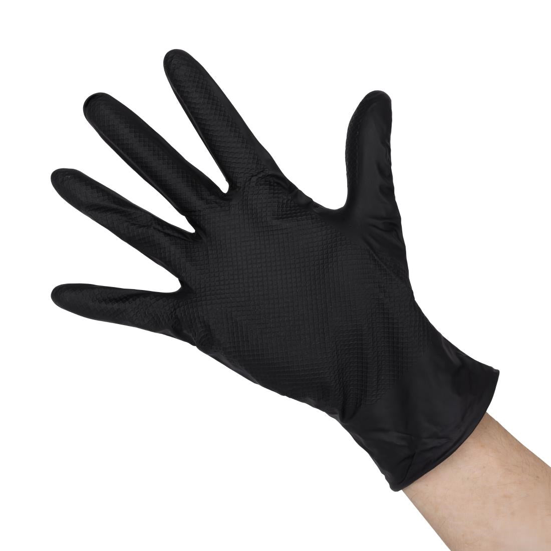 JE603-M Grippaz HD Nitrile P/Free Disp Gloves - Black - Size 8/M (Pack 50) (Direct)