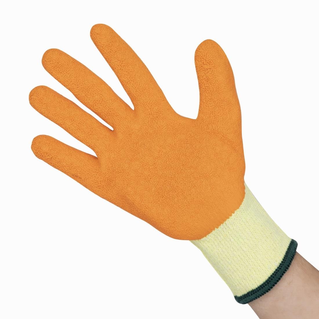 JE604-8 Glove KeepSAFE Latex Palm Coated Grip Orange GLO107 - Size 8 (Pack 10) (Direct)
