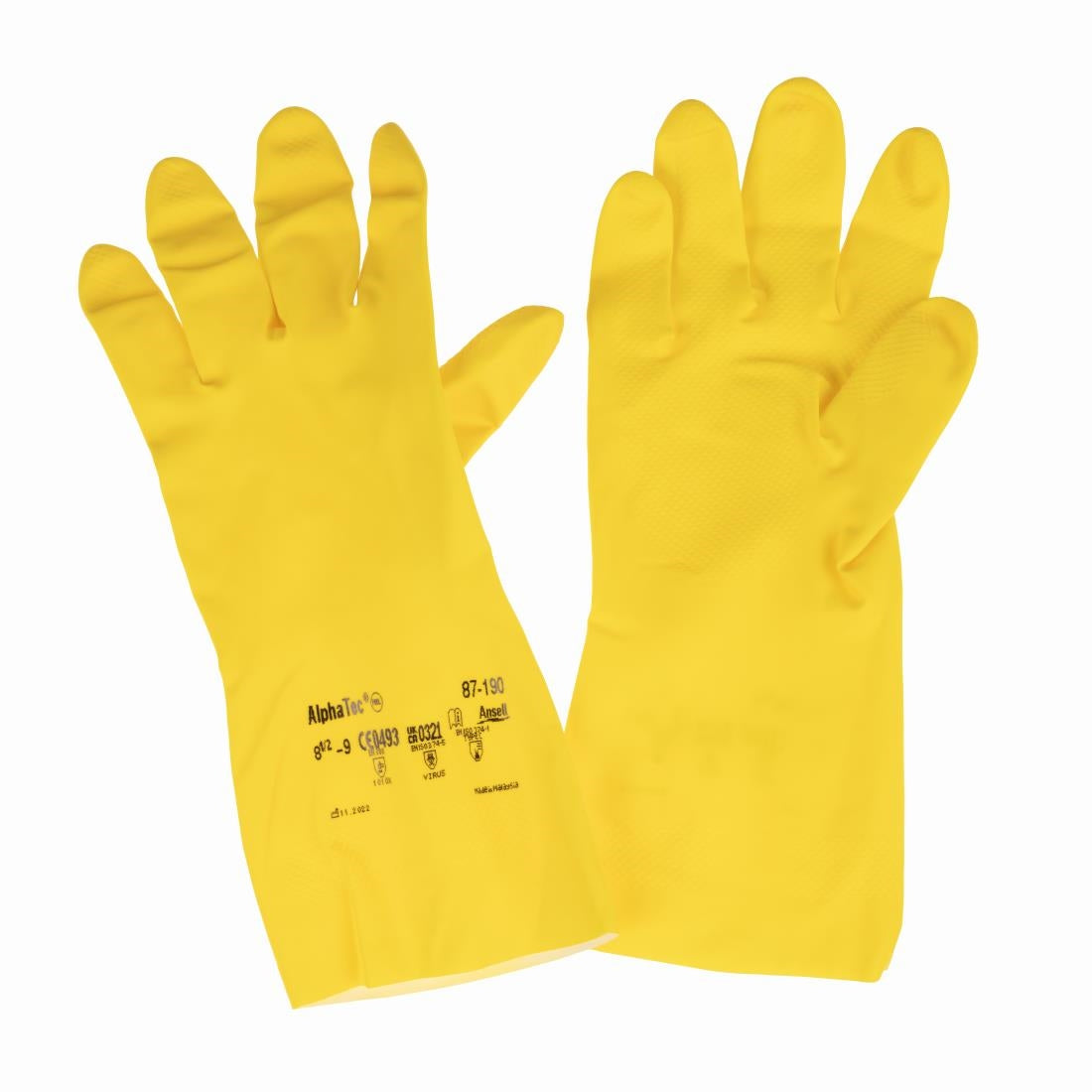 JE605-L Ansell 87-190 Econohands Rubber Househould Yellow 1010X Size L(Pack 12)(Direct)