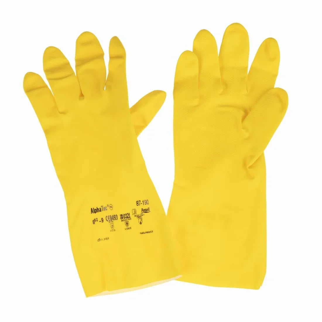 JE605-S Ansell 87-190 Econohands Rubber Househould Yellow 1010X Size S(Pack 12)(Direct)