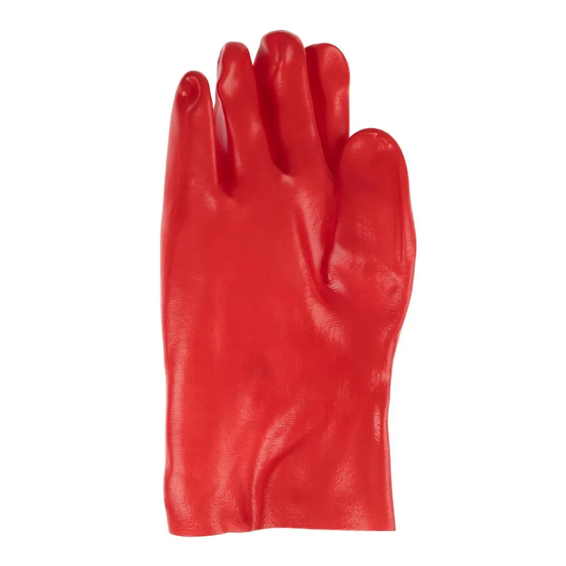 JE606-9 Gauntlet KeepSAFE Red PVC Fully Coated 27cm GLO46 - Size 9 (Pack 12) (Direct)
