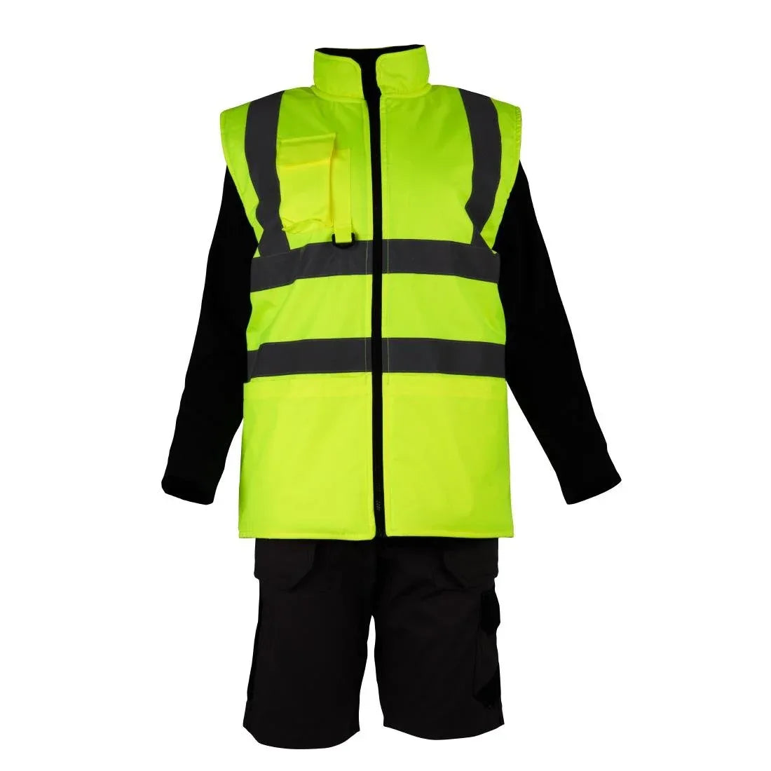 JE633-L KeepSAFE Hi Vis Bodywarmer Reversible Yellow - Size L (Direct)