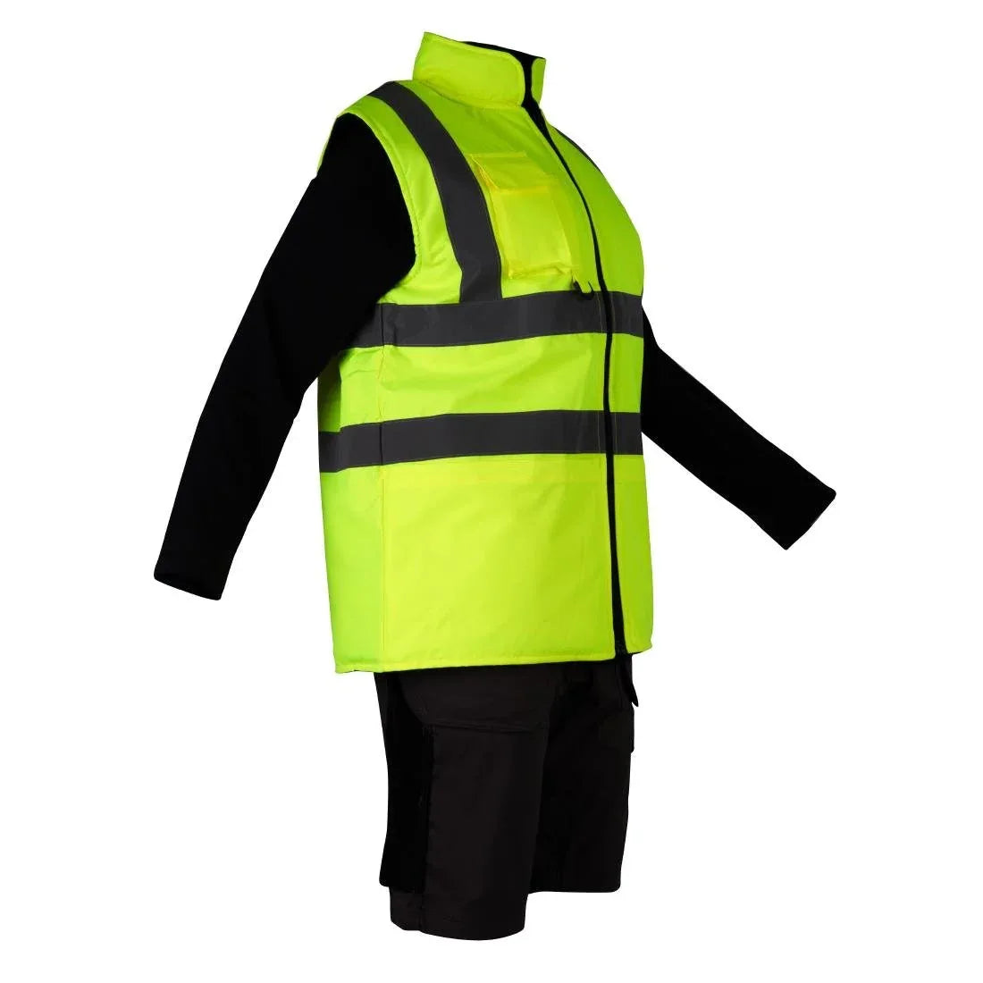 JE633-M KeepSAFE Hi Vis Bodywarmer Reversible Yellow - Size M (Direct)