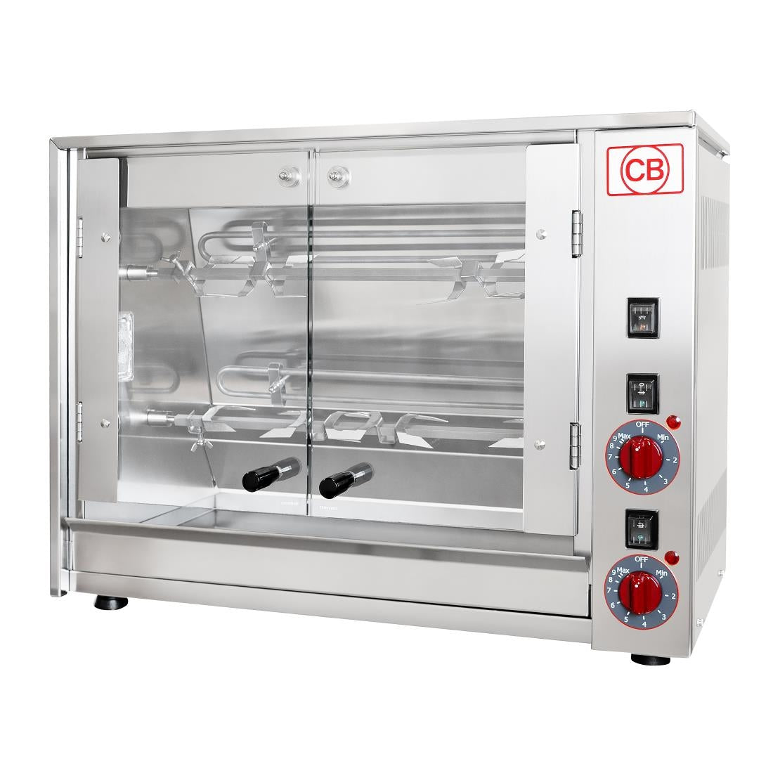 JE700 CB E6P Electric Chicken Rotisserie - 2 Spit 6 Birds (Direct)