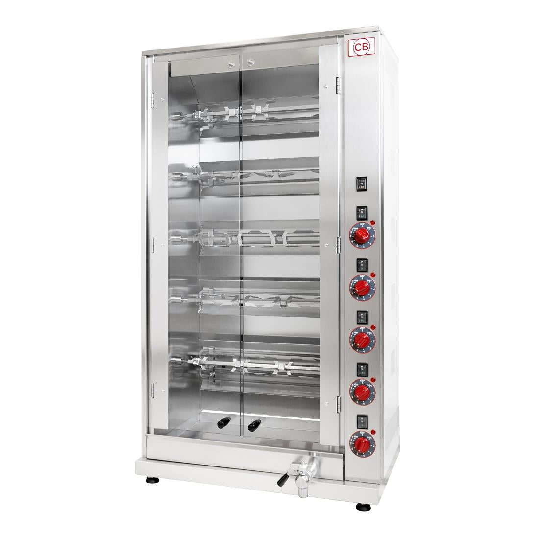 JE702 CB E15P-S5 Electric Chicken Rotisserie - 5 Spit 15 Birds (Direct)