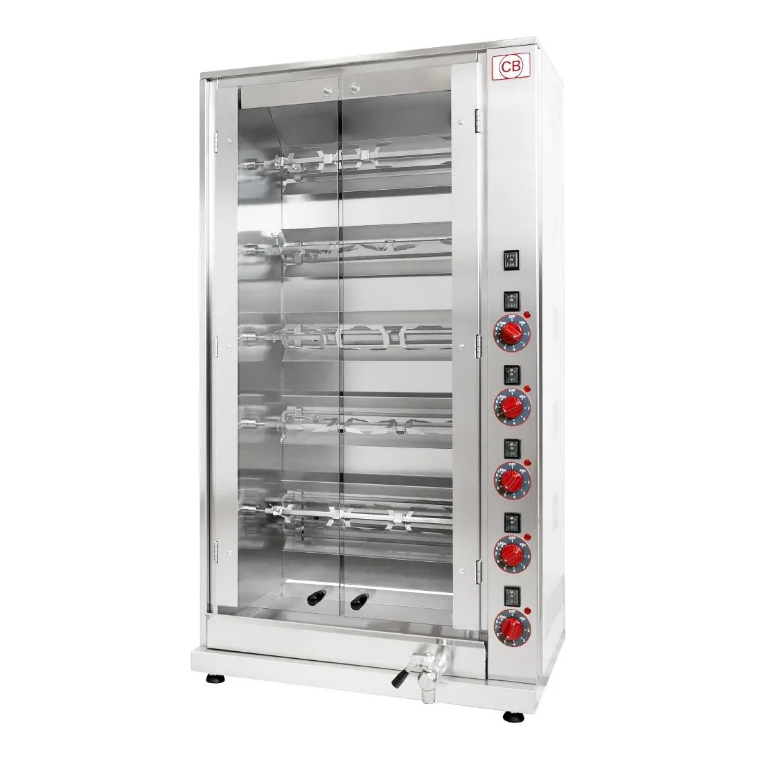 JE702 CB E15P-S5 Electric Chicken Rotisserie - 5 Spit 15 Birds (Direct)