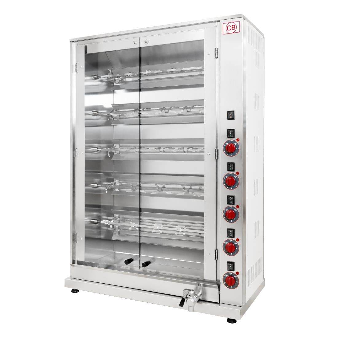 JE703 CB E20P-S5 Electric Chicken Rotisserie - 5 Spit 20 Birds (Direct)
