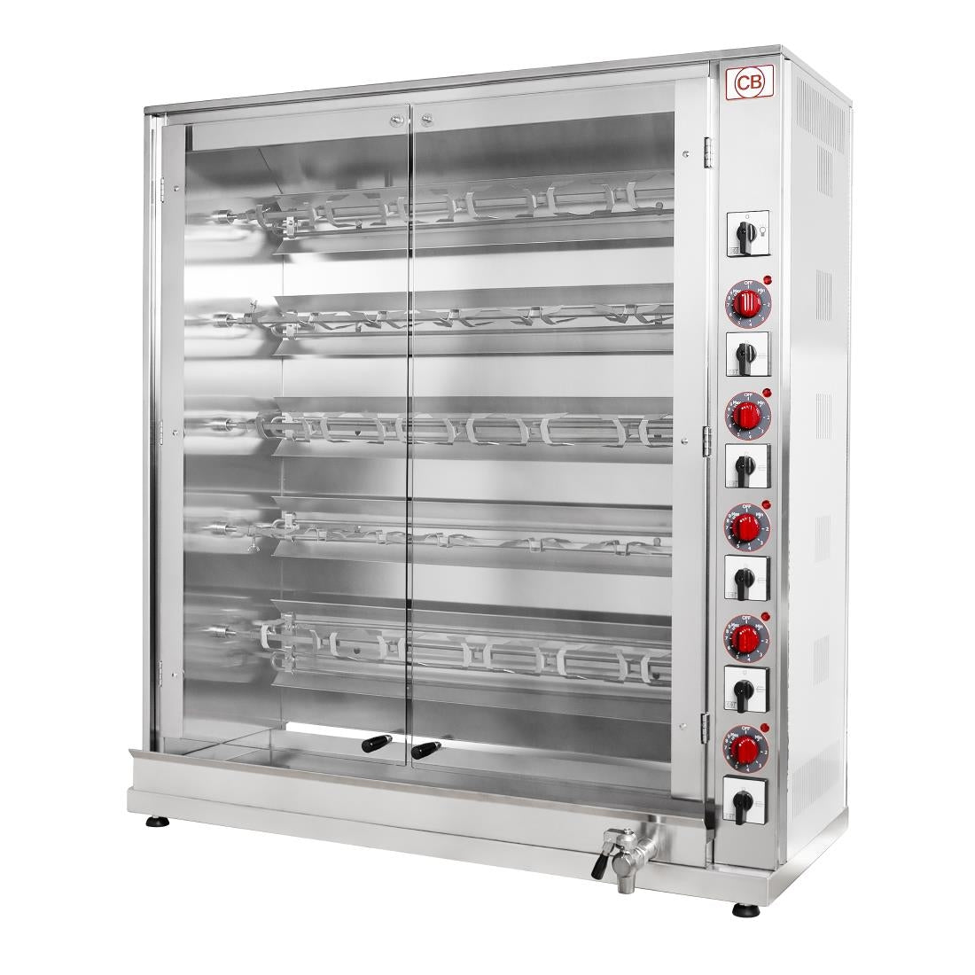 JE704 CB E30P-S5 Electric Chicken Rotisserie - 5 Spit 30 Birds (Direct)
