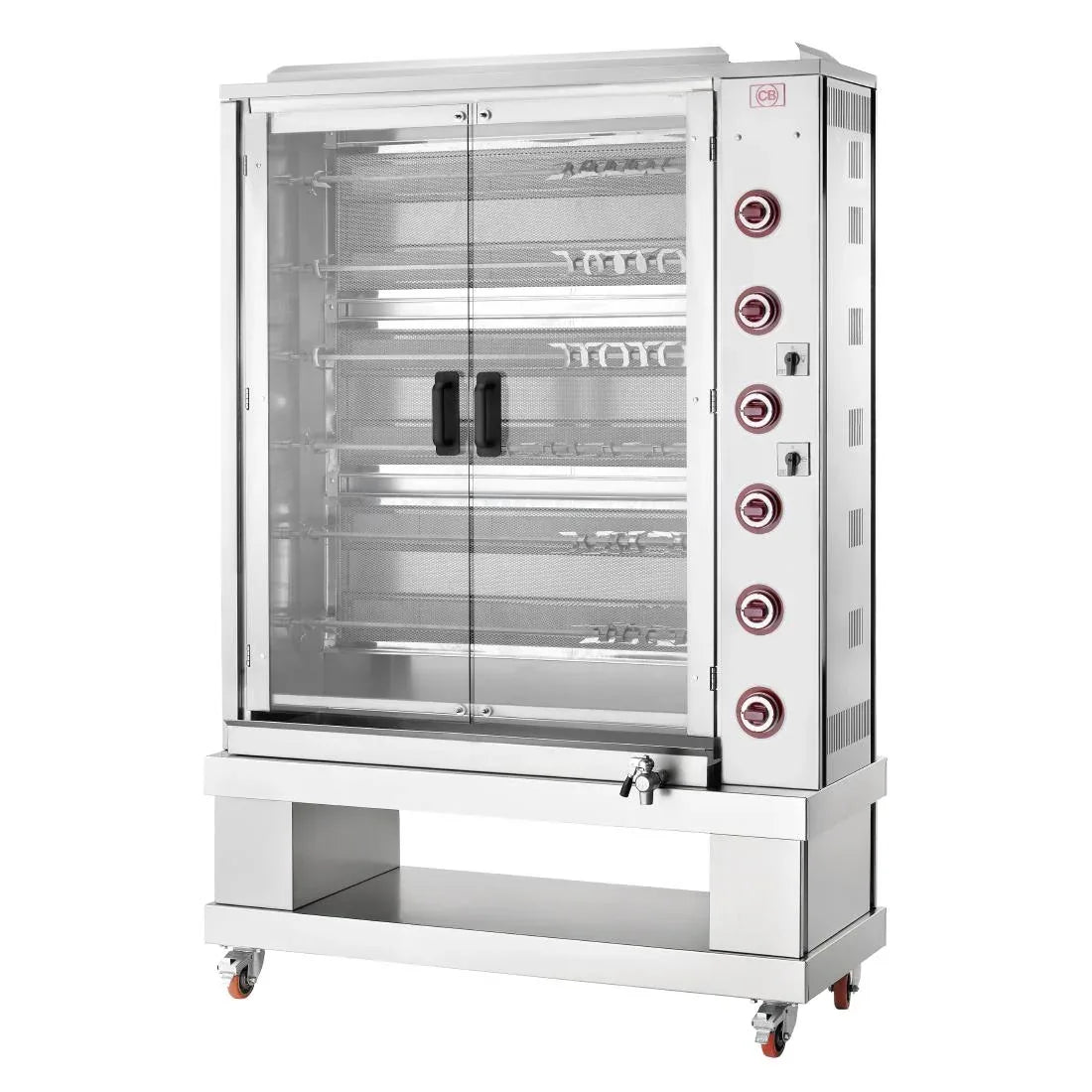 JE707 CB G36P-S6 Gas Chicken Rotisserie - 6 Spit 36 Birds (Direct)