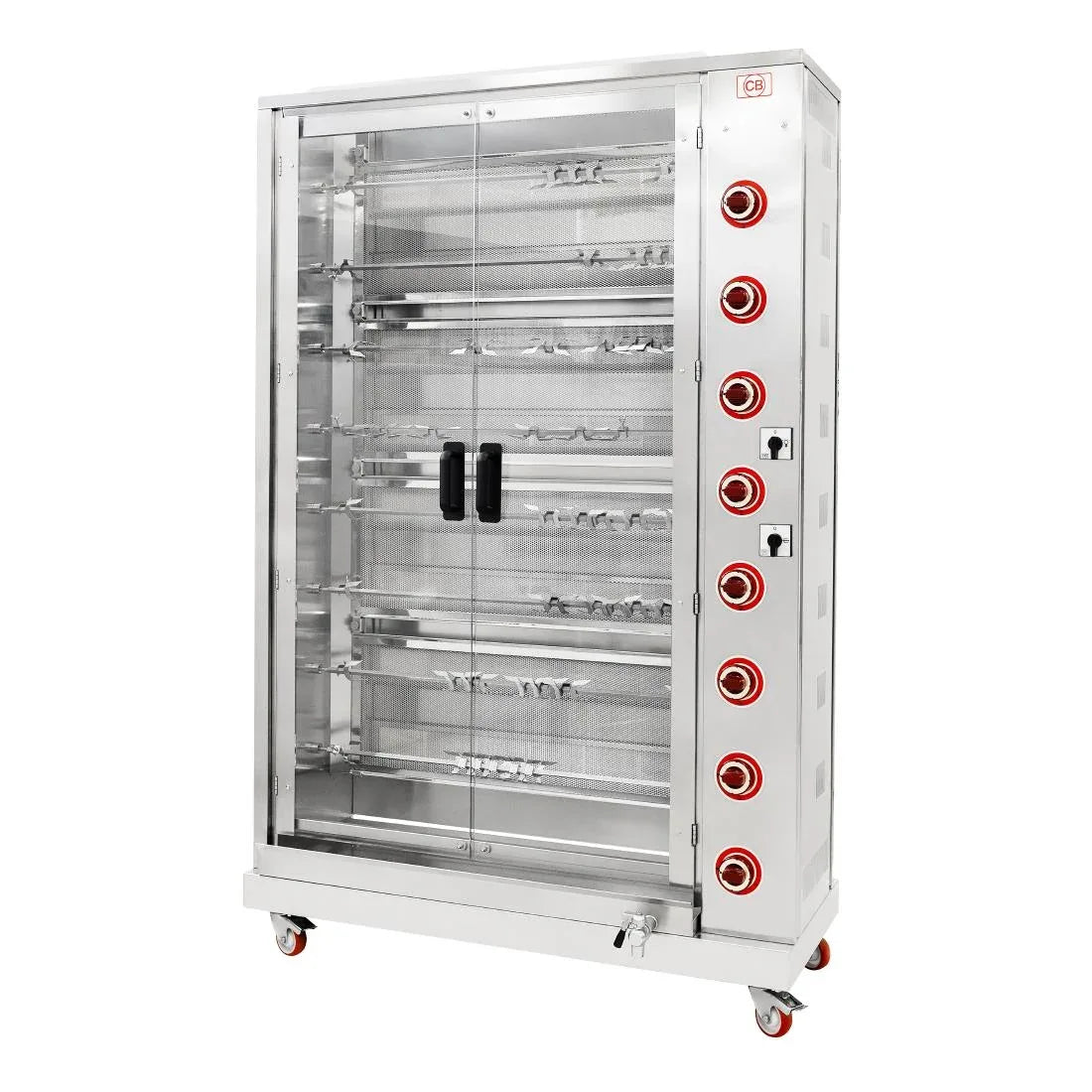 JE708 CB G48P-S8 Gas Chicken Rotisserie - 8 Spit 48 Birds (Direct)