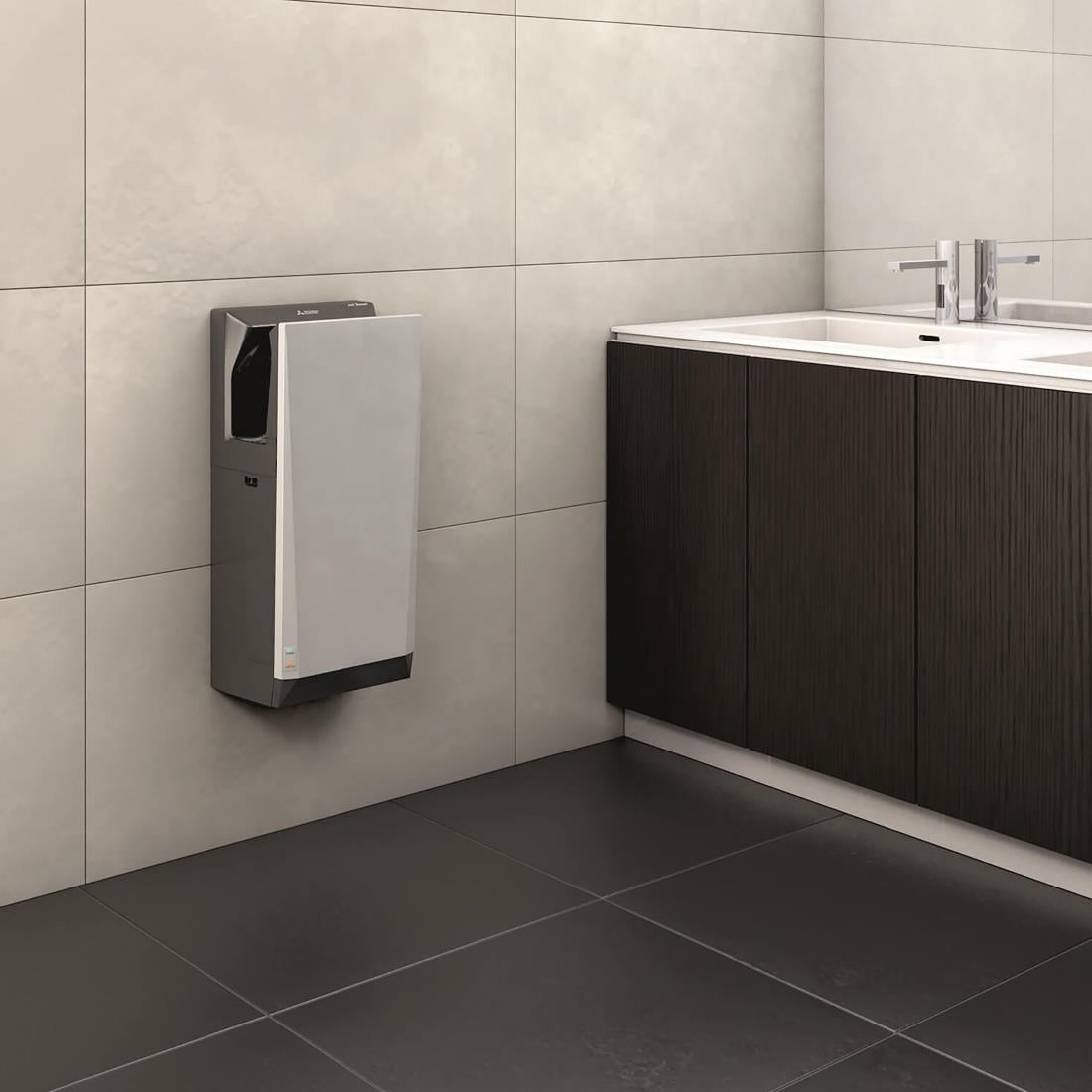 JE717 Mitsubishi Wave i01 Jet Towel Slim Heated Hand Dryer - Black (Direct)