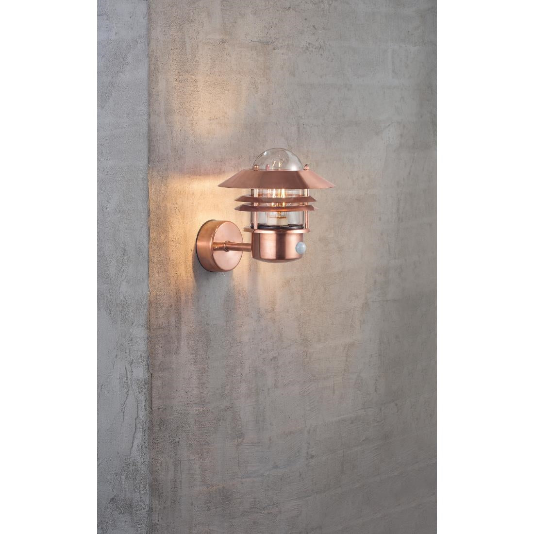 JE731 Nordlux Blokhus Up Sensor Outdoor Wall Light Copper (Direct)