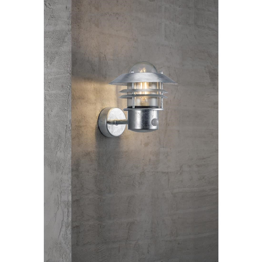 JE732 Nordlux Blokhus Up Sensor Outdoor Wall Light Galvanized (Direct)
