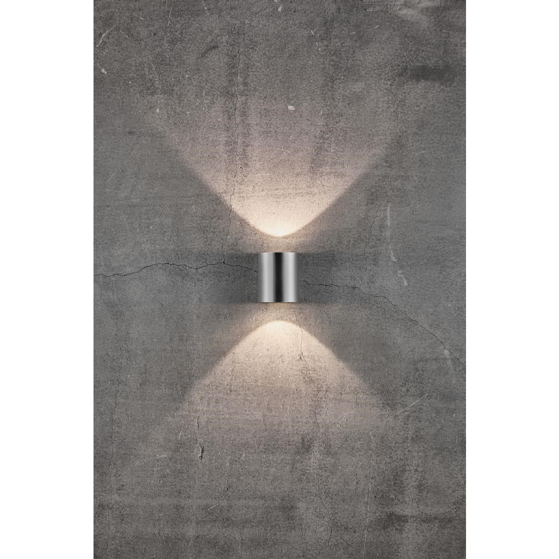JE737 Nordlux Canto 2 Outdoor Wall Light Stainless Steel (Direct)