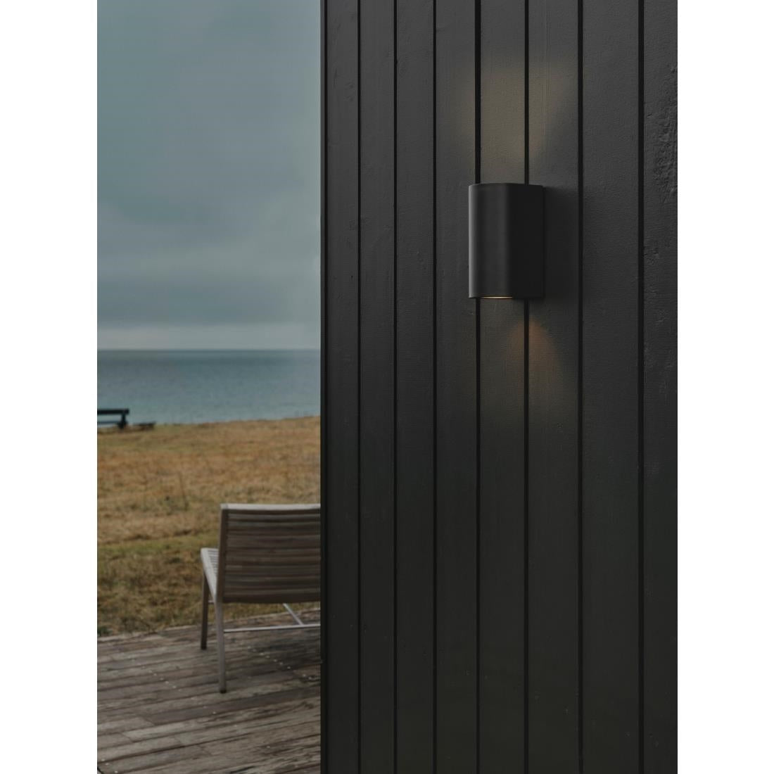 JE749 Nordlux Canto Maxi 2 Outdoor Wall Light Seaside Black (Direct)